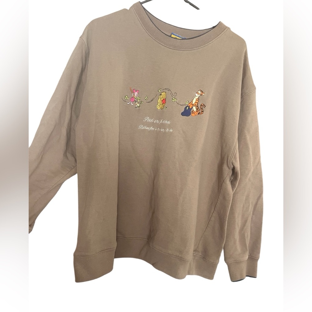 Vintage DISNEY Pooh and Friends embroidered crewneck sweatshirt brown woman’s 2X
